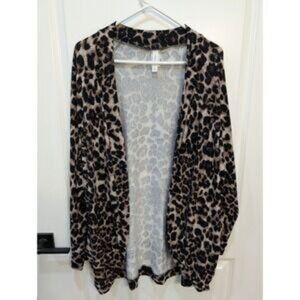 🐆 HoneyMe Curvy Leopard Print Cardigan – Soft & Stretchy XL
